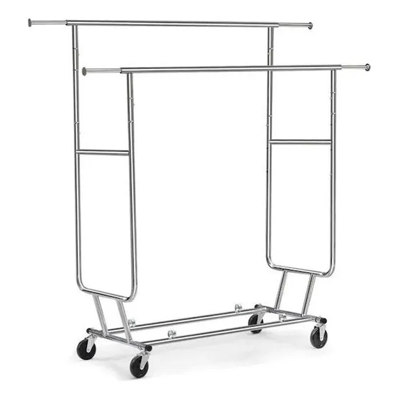 Perchero Rack En Acero Con Rueda Para Ropa De Hogar Tienda 