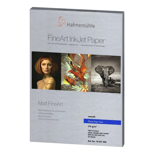Papel Hahnemühle 10641606 Photo Rag® Duo Paquete 25 Hojas A3