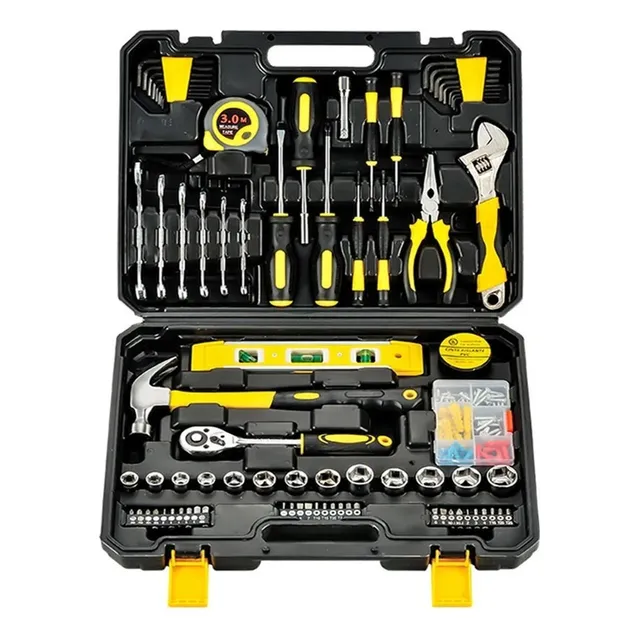 Goxawee® 108pzs Juego De Herramientas Mecánicas Desarmadores Kit Combinadas para automóvil, kit de herramientas básicas para el hogar, kit de herramientas para reparar automóviles en el hogar