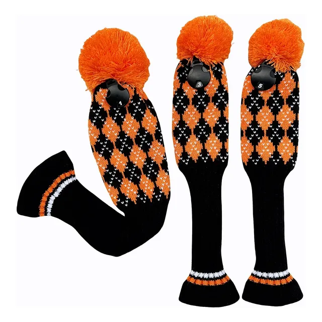 3 Funda Tejida Para Cabeza Club Golf Madera Calle 5 Pompon