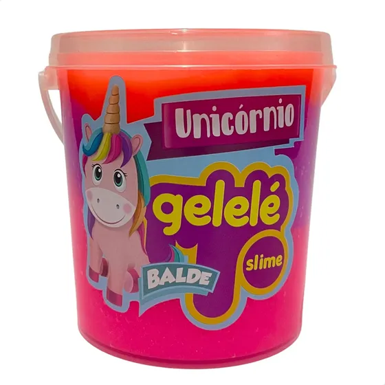 Gelelé Slime Geleca Balde Grande Unicórnio 457g Massinha