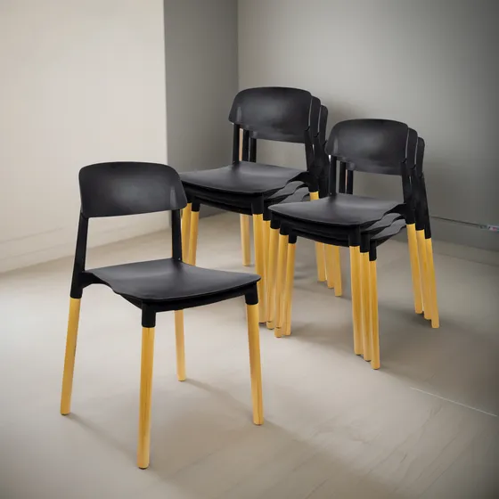 Silla De Comedor Milan X6 Patas Madera Nordicas Novara Ct