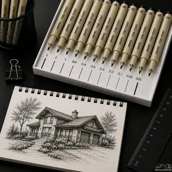 Kit 12 Canetas Nanquim Profissional 12 Pontas Fine Line
