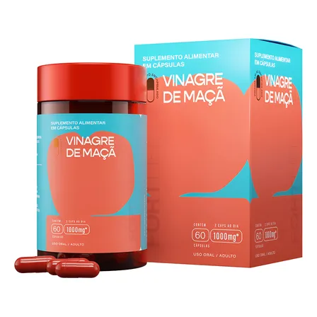 Vinagre De Maçã 1000mg 60 Cápsulas Fortlife Sem Sabor