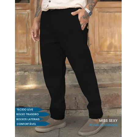 Calça Linho Masculino Social Casual C/bolsos Tecido Premium