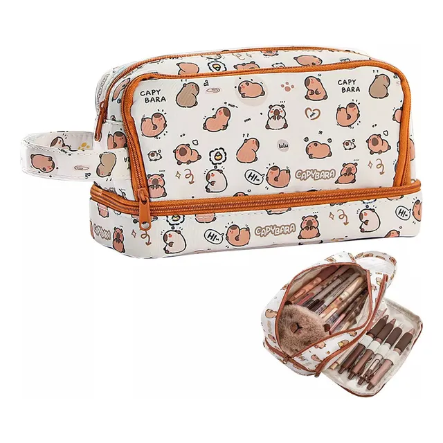 ## Ff Estuche Lapicera Carpincho Doble Nivel Organizador