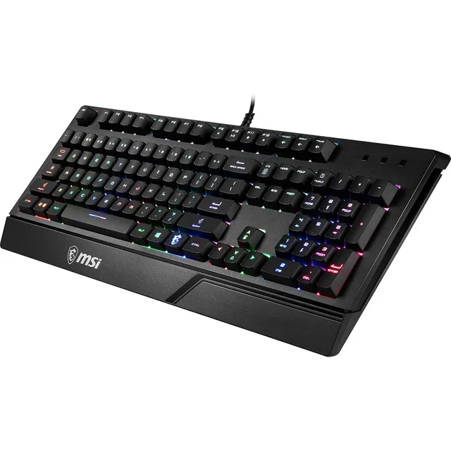 Teclado Gamer MSI RGB Vigor Gk20 Resistente Al Agua Efecto Rainbow Para Gaming