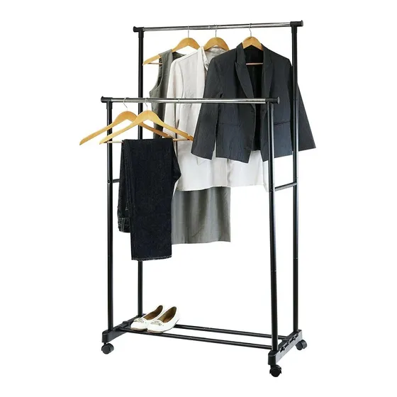Perchero Doble Extensible Con Ruedas Recibidor Super Oferta®