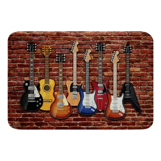 Tapete Baño Para Guitarra 3d Tematica Musica Niño Niña Rock