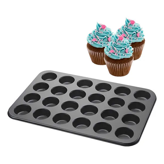 Forma Para Mini Cupcake 24 Cavidades Teflon Antiaderente
