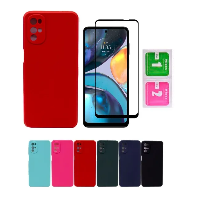Case Capinha Aveludado Para Motorola Moto G22 + Película