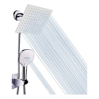 Ducha Chuveiro Inox Quadrada + Combinação De Chuveiro De Mão Ducha Chuveiro Inox Quadrada + Combinação De Chuveiro De Mão