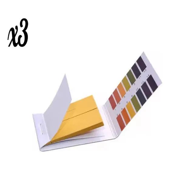 3x Cintas Medidor De Ph En Soluciones Papel 80 Tiras 1-14.