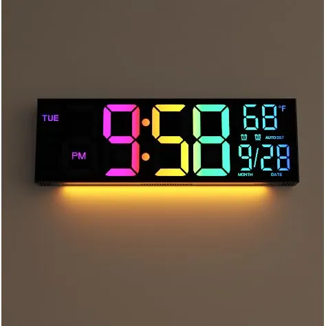 Reloj Pared Digital Pantalla 16.2  Control Remoto Cambio Rgb