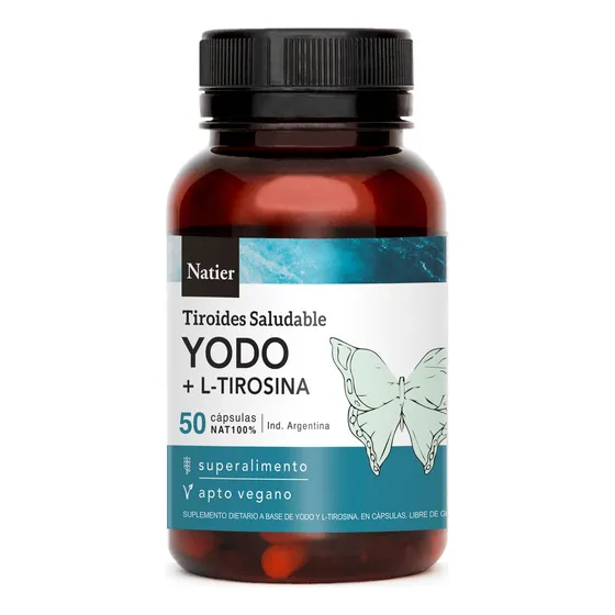 Yodo + L - Tirosina Tiroides Saludables Natier Capsulas X 50 Sabor Sin sabor