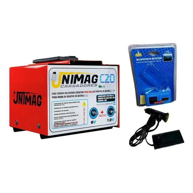 Combo Cargador Bateria Unimag 6v-12v + Volt Dig 12/24 Sumerg