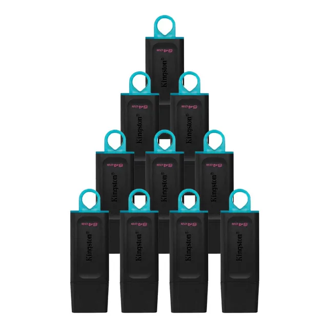 Kit De 10 Memorias Usb Kingston 64gb Data Traveler Exodia Negro