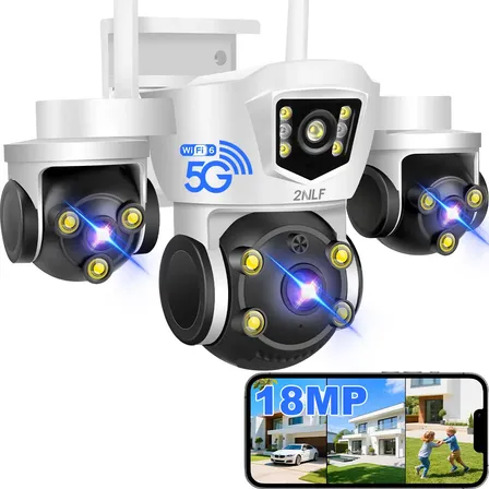 18mp Câmera De Segurança Externa Com 360° Visão Wifi Lentes Três Câmera Três 5g/2.4g