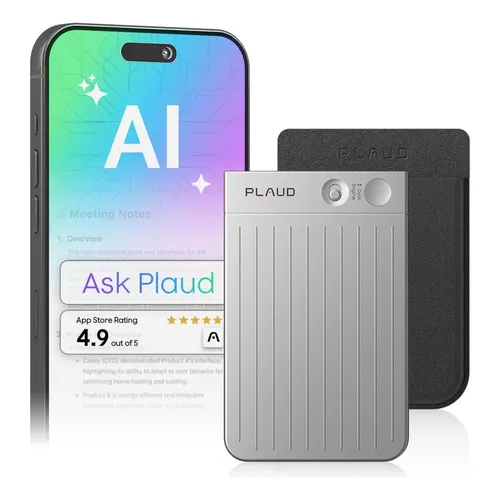 Plaud Notepin Portadora De Voz Ai 64gb Lunar Silver | Frete grátis