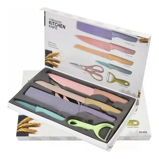 Juego De Cuchillo De Colores 6 Pieza Grande