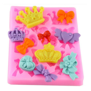 Molde Silicon Coronita Moño Princesa Corazon Con Alas Molde Silicon Coronita Moño Princesa Corazon Con Alas