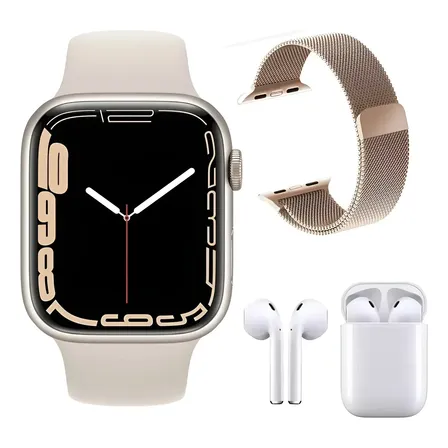 Smartwatch Feminino Série 11 X Mini 38mm Elegante, Dourado Rose