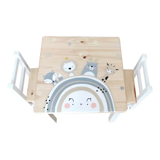 Juego De Mesa Infantil Diseño Animales Nordicos  
