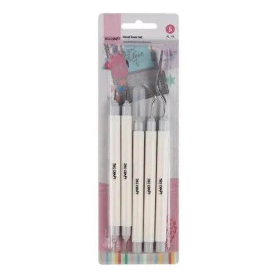 Set 5 Herramienta Vinilo Stylus X2 Punzon Espatula Ibi Craft Color Blanco