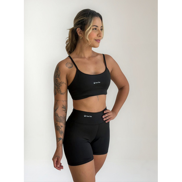 Conjunto Fitness Virginia Top Shorts Meia Coxa Cintura Alta Conjunto Fitness Virginia Top Shorts Meia Coxa Cintura Alta