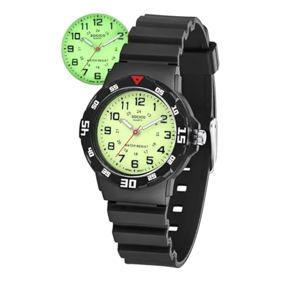 Reloj Analógico Para Niños, Resistente Al Agua,