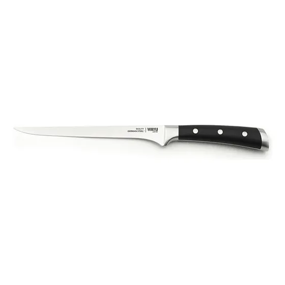 Cuchillo Filetero Carne Pollo Pescado 20 Cm - Wayu Color Negro