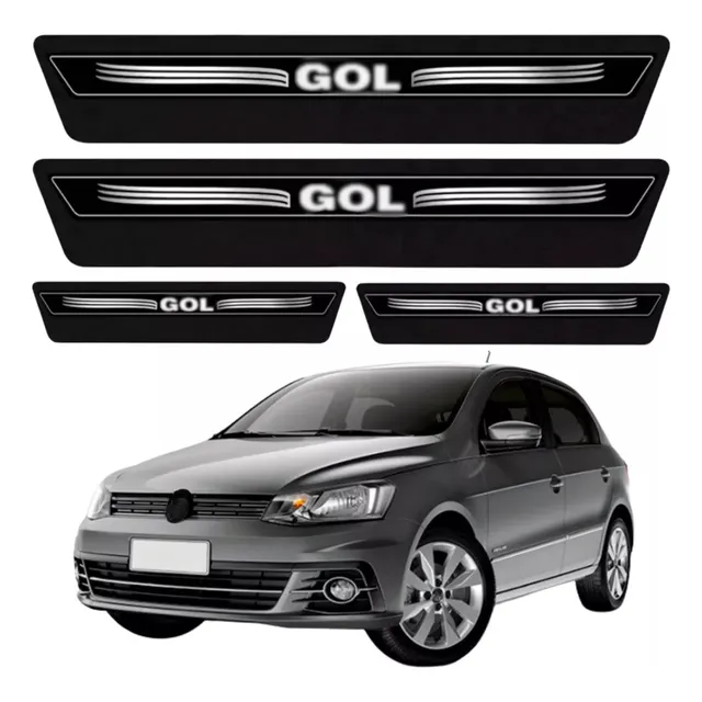 Kit 8 Peças Soleira Adesivo Porta Vw Gol G3 G4 G5 G6 G7
