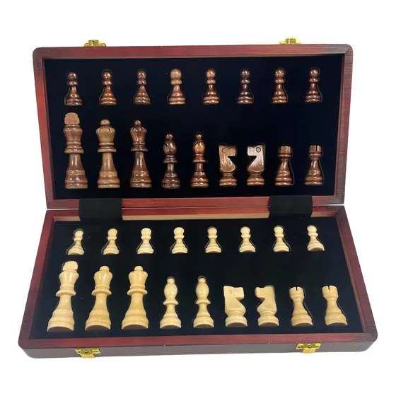 Juego De Ajedrez Grande 32 X 32 Cm Clasico Piezas En Madera
