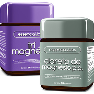 Kit Tri Magnésio Com Dimalato, Bisglicinato E Óxido De Magnésio - 60 Cápsulas + Cloreto De Magnésio P.a. - 60 Cápsulas Kit Tri Magnésio Com Dimalato, Bisglicinato E Óxido De Magnésio - 60 Cápsulas + Cloreto De Magnésio P.a. - 60 Cápsulas