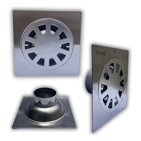 Rejilla Desague Cuadrada Acero Inoxidable Centro Piso 2''