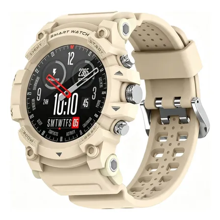 Reloj Inteligente Smart Watch Hombre Deportivo Gps/ Llamadas Crema Mesh