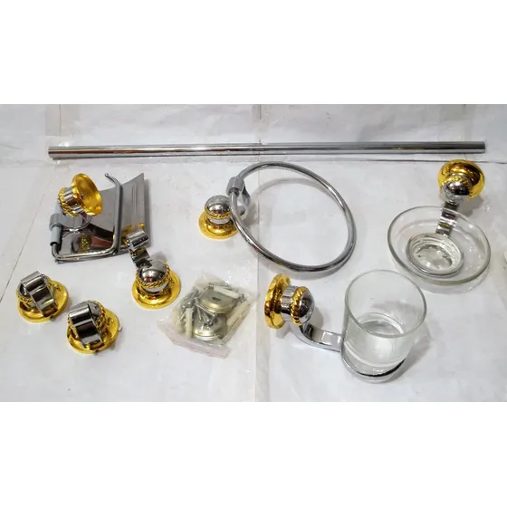 Accesorios P/baño T/fiore 6 Pzas. Cromo-oro