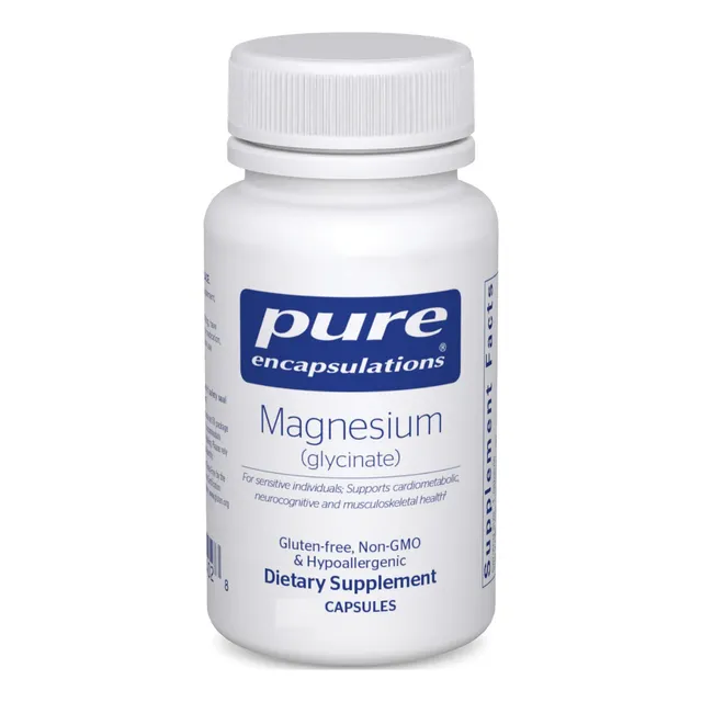 Magnesio Glicinato Apoyo Al Metabolismo Pure Encapsulations Sabor Sin Sabor