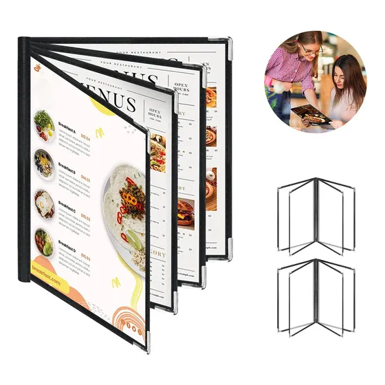Fundas De Menú 8.5 X 11 Pulgadas 4 Páginas 8 Vistas He 2pcs