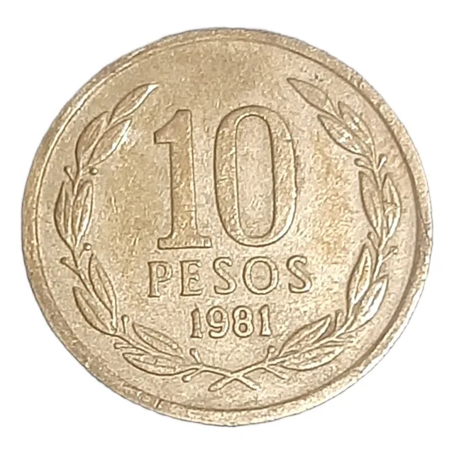 Moneda Chilena De 10 Pesos Distintos Años Década De Los 80s