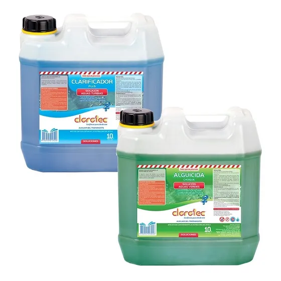 Clarificador Clorotec Plus + Alguicida Choque X 10 Lt  Combo
