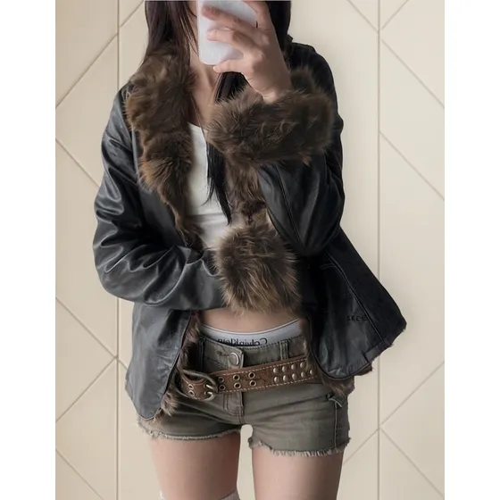 Sudadera Con Paneles De Cuero