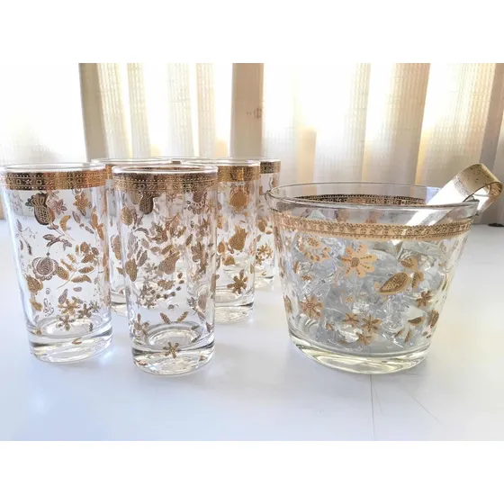 Hielera Y Set De Vasos Vintage