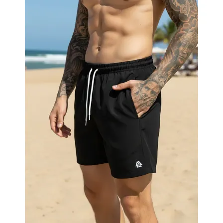 Short Praia Masculino Tactel Com Elastano Seca Rápido Verão
