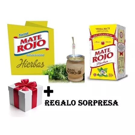 Yerba Mate Rojo C/ Hierbas X15 U. De 500gr + Regalo Sorpresa