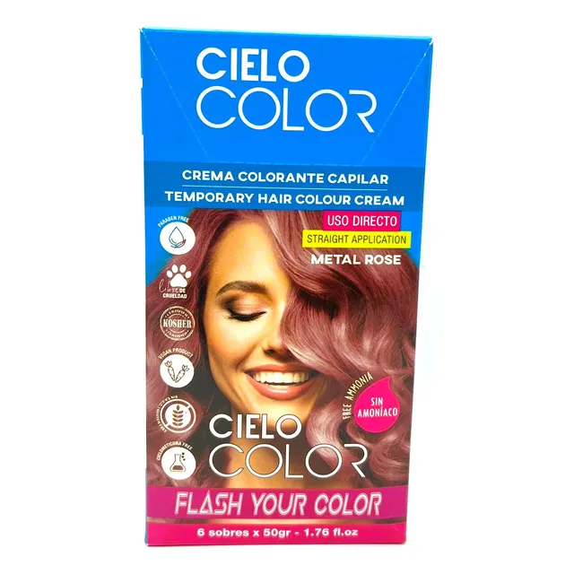 Caja Tinte X 6 U Cielo Color Tono Rosa Metal 50g X6 Otowil