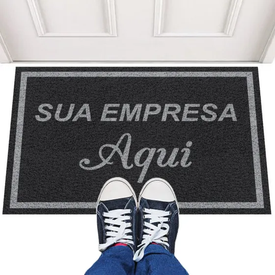 Tapete Capacho 250x80 Personalizado Empresa Desenho Logotipo Comprimento 250 Cm Cor - Desenho Do Tecido Trama Vinílica 13mm Emborrachado Antiderrapante Largura 80 Cm