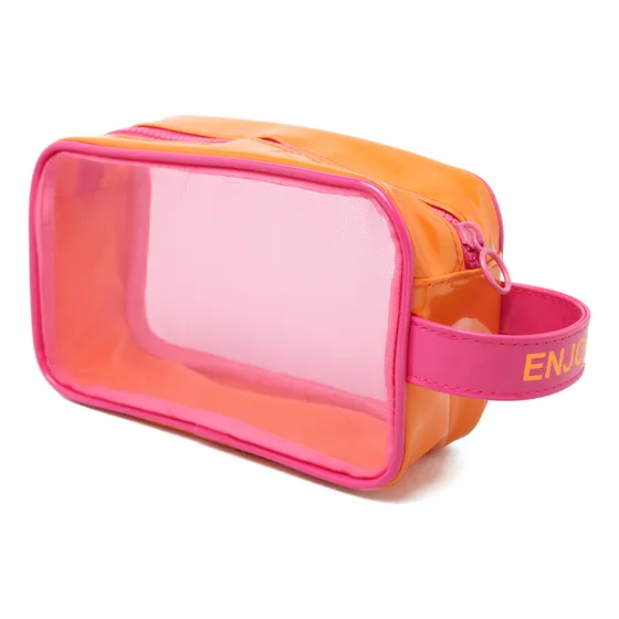 Neceser Porta Cosmético Malla Red Charol Playa Verano Mujer