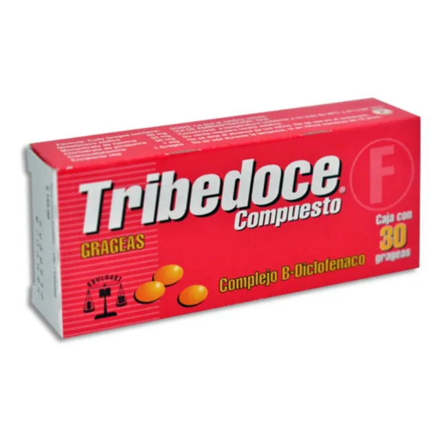 Complejo B Diclofenaco Tribedoce Compuesto Caja 30 Grageas