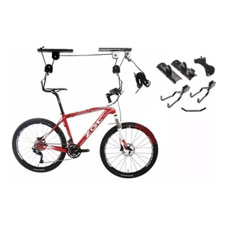 Soporte Levadizo Para Bicicletas Espacios Reducidos Polea Color Negro Soporte Levadizo Para Bicicletas Espacios Reducidos Polea Color Negro